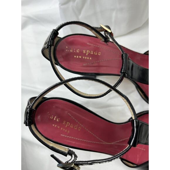 "Kate Spade New York" Black T Strap Heels Size 7B - Picture 7 of 8